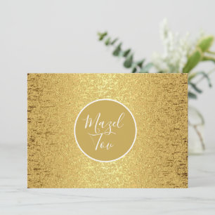Mazel Tov Card, Golden Sparkling Glitter Aesthetic Invitation