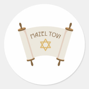Mazel Tov Classic Round Sticker