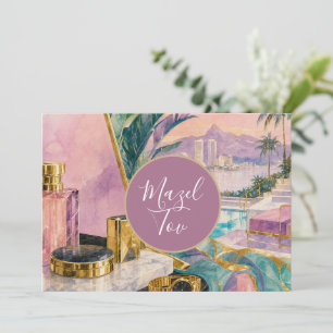 Mazel Tov Congratulations Card, 80's Luxury Invitation