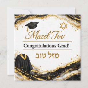 Mazel Tov on Your Graduation Card Black Agate