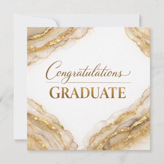 Mazel Tov on Your Graduation Card | Gold Agate (Front)