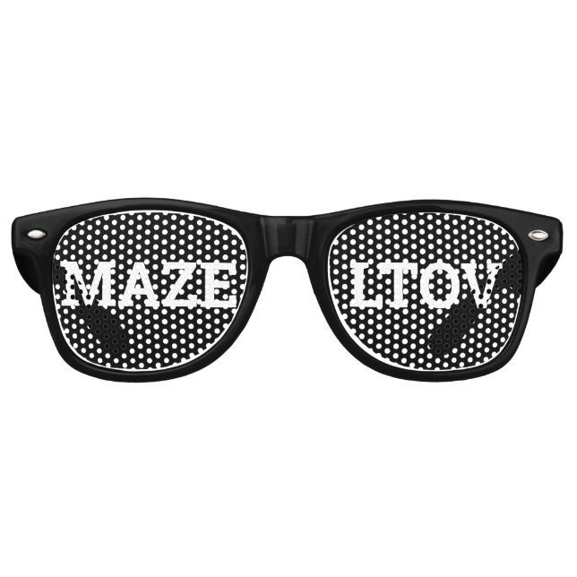 MAZEL TOV retro Shades / Fun Party Sunglasses (Front)