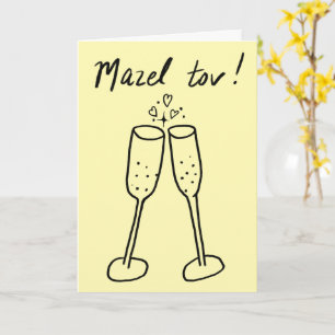 Mazel Tov Wedding Champagne Cheers Sketch Doodle Card