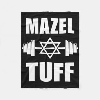 Mazel Tuff Funny Jewish Workout  Fleece Blanket