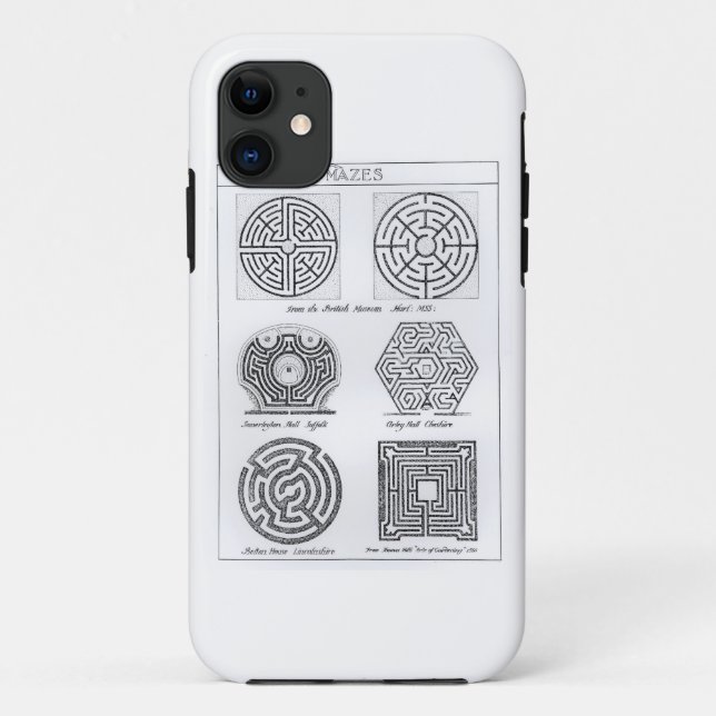 Mazes, c.1900 (engraving) (b/w photo) Case-Mate iPhone case (Back)