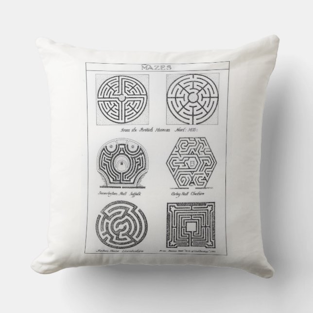 Mazes, c.1900 (engraving) (b/w photo) cushion (Front)