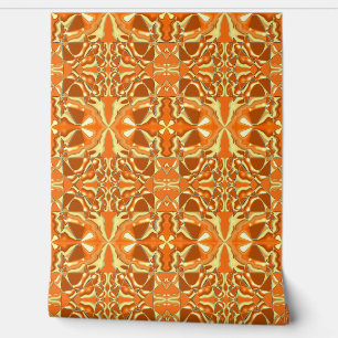 Mazipoodles 3D Damask - Burnt Orange Brown  Wallpaper