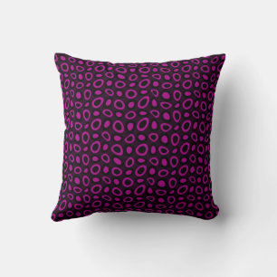 Mazipoodles Abstract Teardrops - Black Magenta Cushion