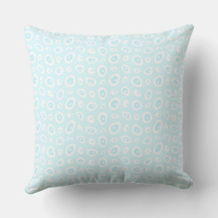 Mazipoodles Abstract Teardrops - Pastel Blue White Cushion