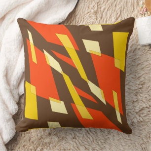 Mazipoodles Abstraction Perspective Brown Orange Cushion