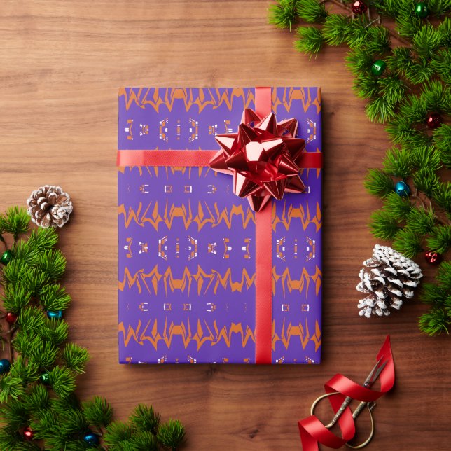 Mazipoodles Afrofuturist Dancing Pattern Purple  Wrapping Paper (Holiday Gift)