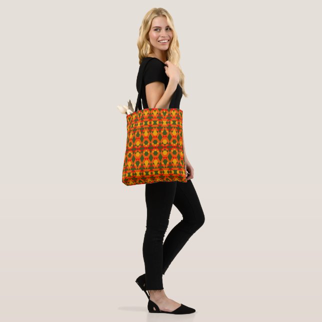 Mazipoodles Aztec Zigzag 5 Tote Bag (On Model)