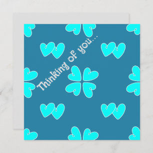 Mazipoodles Blue Hearts On Blue Thinking Of You Card
