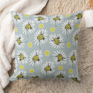 Mazipoodles Bold Daisies - Grey Mustard Cushion