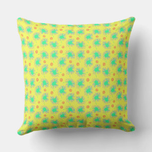 Mazipoodles Bold Daisies - Yellow Spearmint Orange Cushion