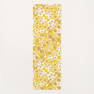 Mazipoodles Botanical Garden - Butterscotch Yellow Yoga Mat