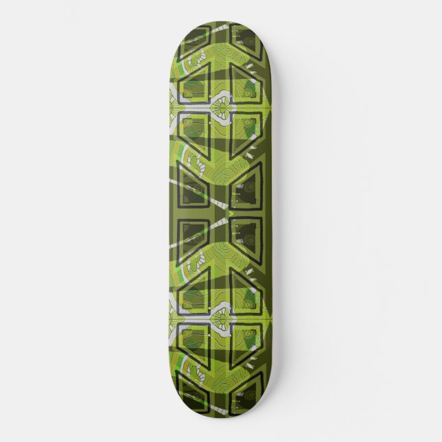 MAzipoodles Diamond Eyes Collage Olive Skateboard (Front)