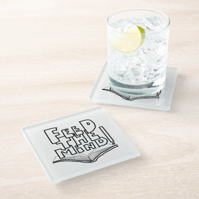 MAZIPOODLES Feed The Mind 077  Glass Coaster (Angled)