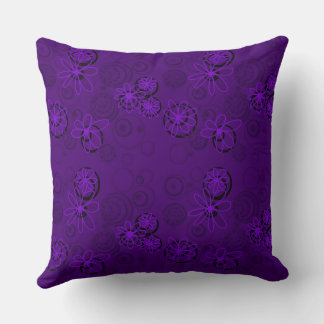 Mazipoodles Floral Bubbles - Purple Indigo Cushion