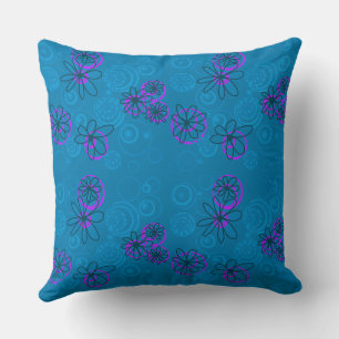 Mazipoodles Floral Bubbles - Teal Purple Cushion