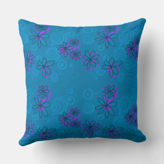 Mazipoodles Floral Bubbles - Teal Purple Cushion