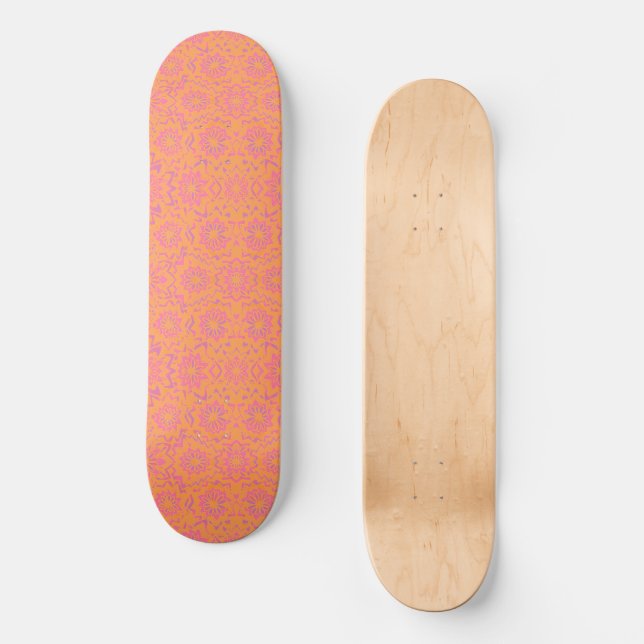 MAZIPOODLES Floral Fireworks Pattern 10 Skateboard (Front)