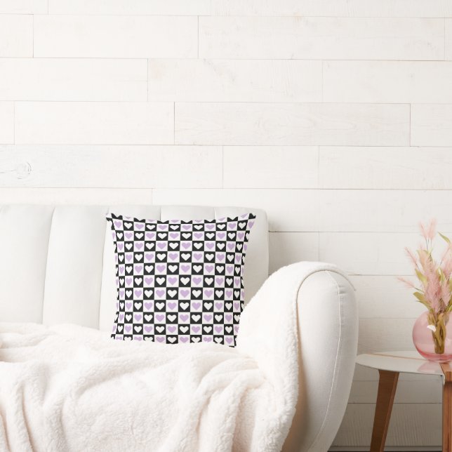 Mazipoodles Hearts Abstraction Lilac Mini Cushion (Couch)