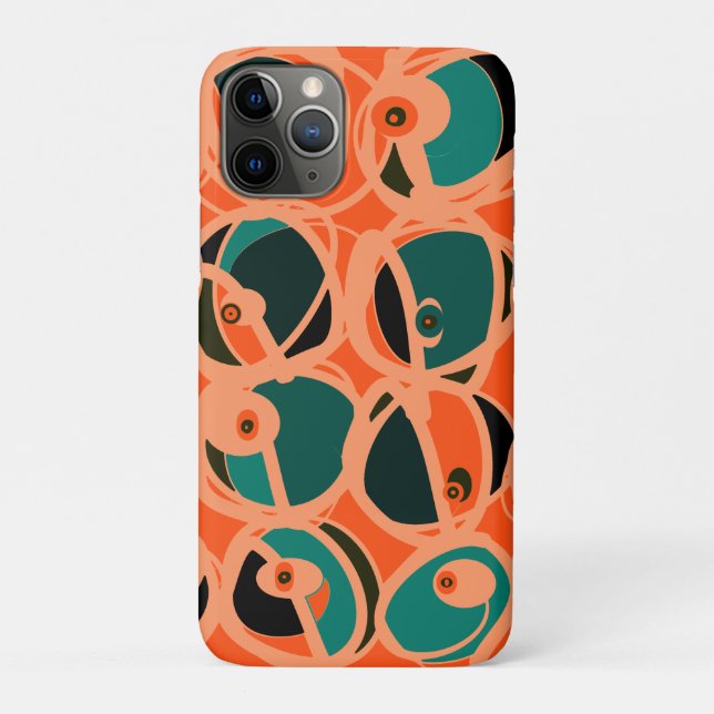 MAZIPOODLES I Spy Eye Orange Teal Black Case-Mate iPhone Case (Back)