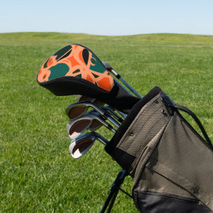 MAZIPOODLES I Spy Eye Orange Teal Black Golf Head Cover