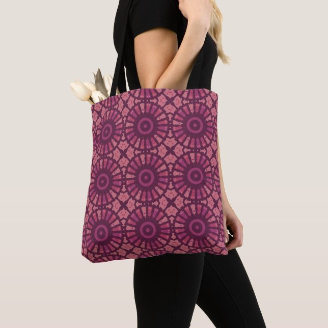 Mazipoodles Kaleidoscope S - Magenta Dusty Pink Tote Bag (Close Up)