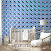 Mazipoodles Kaleidoscope Wheel P White Blue Lilac
