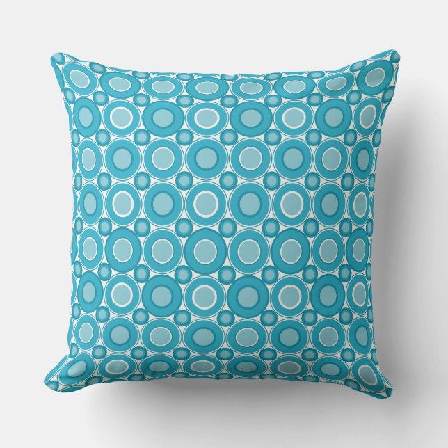 Mazipoodles Kingfisher Blue Doughnuts Cushion (Front)