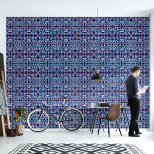 Mazipoodles Love Flowers - Blue Lilac White Wallpaper