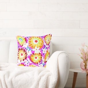 Mazipoodles Love Flowers - Rainbow White  Cushion