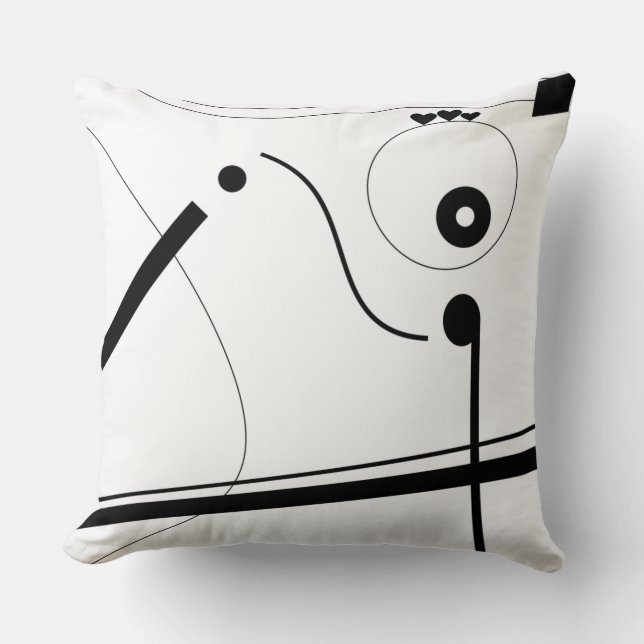 Mazipoodles Musical Composition White Black  Cushion (Front)