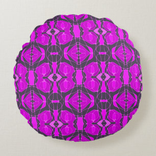 Mazipoodles Neuro Art - Dusty Magenta Aubergine  Round Cushion