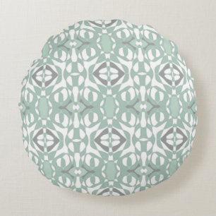 Mazipoodles Neuro Art - Dusty Mint Duck Egg Green  Round Cushion