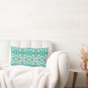 Mazipoodles Neuro Art - Dusty Teal Pink Green  Lumbar Cushion