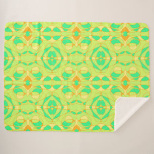 Mazipoodles Neuro Art Green Yellow Orange Sherpa Blanket