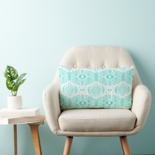 Mazipoodles Neuro Art - Turquoise White Lumbar Cushion