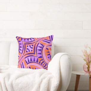 Mazipoodles New Fish Head Leaves Jazz Funk Orange Cushion