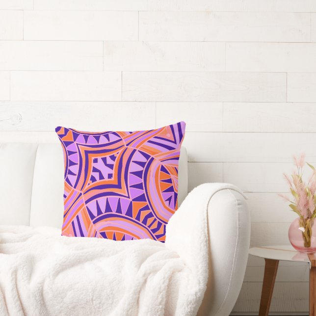 Mazipoodles New Fish Head Leaves Jazz Funk Orange  Cushion (Couch)