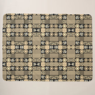Mazipoodles Patchwork Quilt 2 Sepia Sherpa Blanket