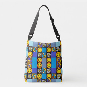 Mazipoodles Patchwork Quilt 3 Blue Crossbody Bag