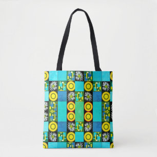 Mazipoodles Patchwork Quilt 5 Turquoise Tote Bag