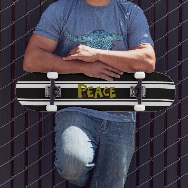 MAZIPOODLES Peace Olive Green 2 Skateboard (Outdoor 3)
