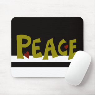 MAZIPOODLES Peace Olive Green Mouse Pad