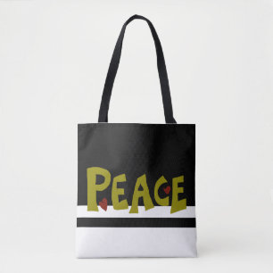 MAZIPOODLES Peace Olive Green Tote Bag