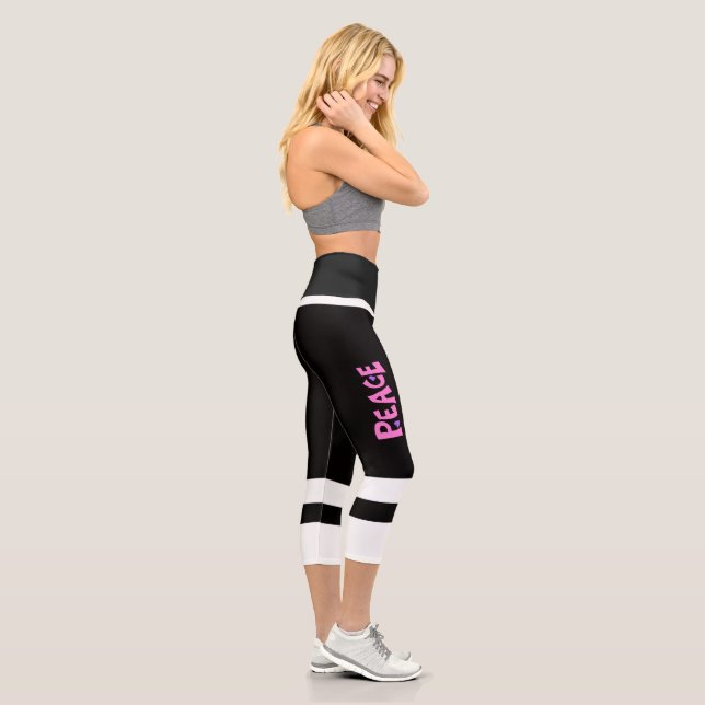 MAZIPOODLES Peace Pink Capri Leggings (Right)