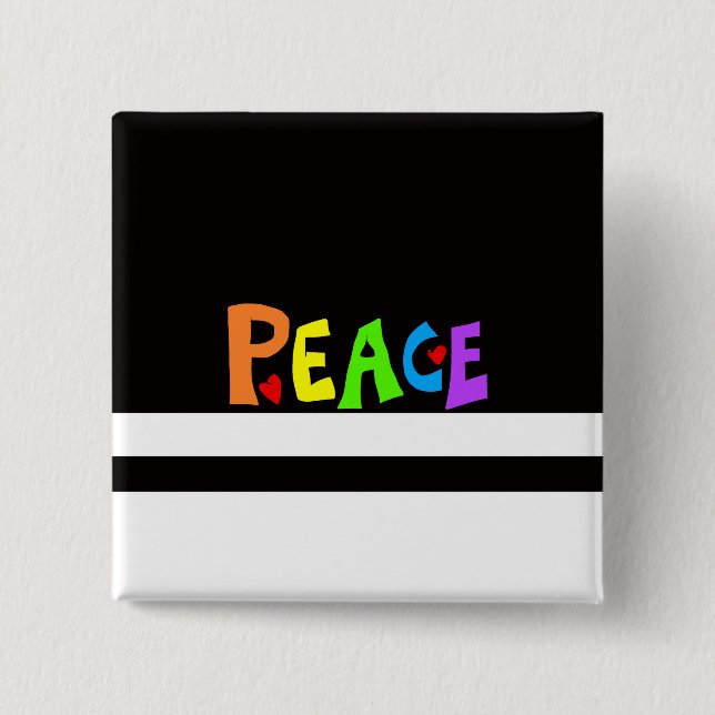 MAZIPOODLES Peace Rainbow 15 Cm Square Badge (Front)